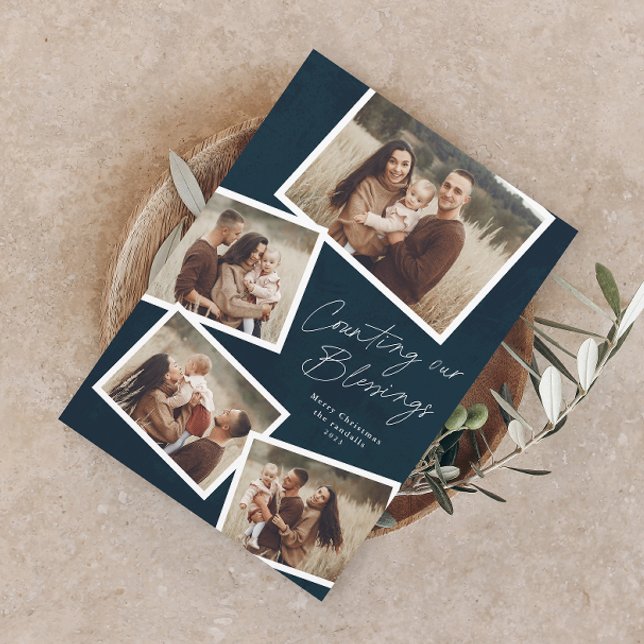 Script Collage Religious Magnetic Christmas Card Magnetkarte (Von Creator hochgeladen)