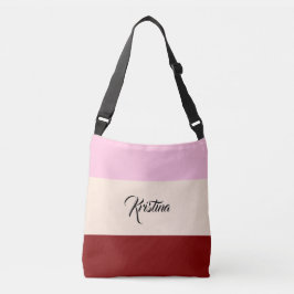 Script Color Block Light Pink Beige & Maroon