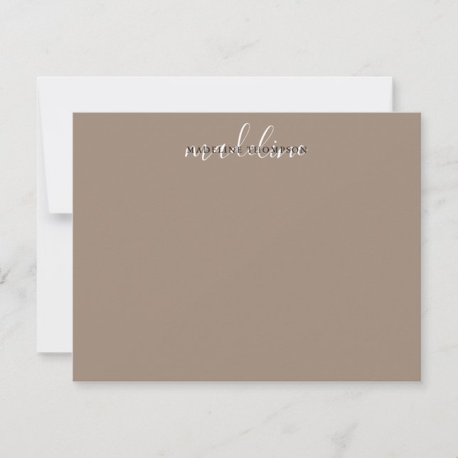 Script-Cream-Beige mit schwarzem Overlay-Text Mitteilungskarte (Vorderseite)