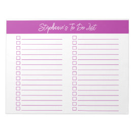 Script Dark Pink 8.5x11 Two Column Checklist Notizblock