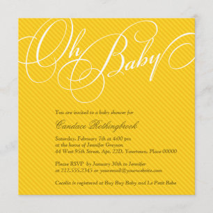 Script-Diagonals in Gold-Baby-Dusche Einladung