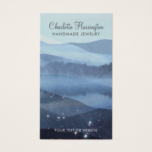 Script Earring Blue Mountain Jewelry Display Cards (Vorderseite)