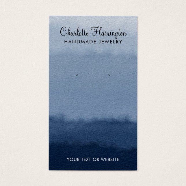 Script Earring Blue Ombre Juwelier Display Card (Vorderseite)