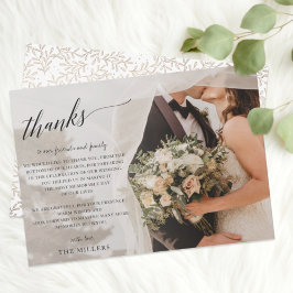 Script Elegant Handwritten Foto Wedding Th Dankeskarte