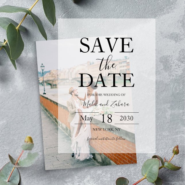 Script Elegant Wedding Save the Date (Script Elegant Wedding Save The Date Vellum Invitations)