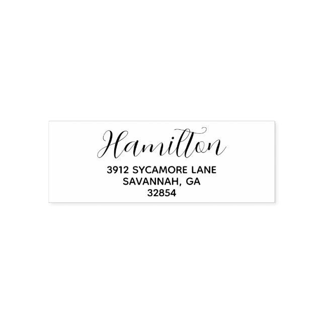 Script Family Name & Simple Address Permastempel (Design)