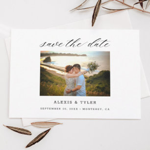 Script Floral Wedding Flat Save the Date Card