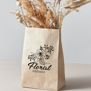 Script Florist Business Packaging Custom Large Gummistempel