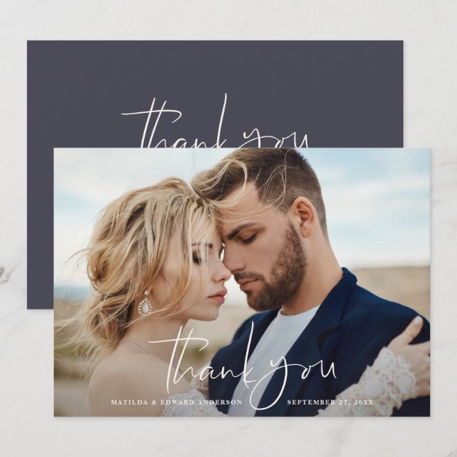 Script Foto Hochzeit danke Ihnen modernen minimale (Vorne/Hinten)
