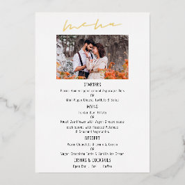 Script-Foto Wedding Luxury Real Foil Menu Card Folieneinladung