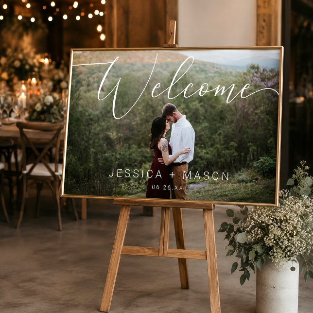 Script Foto Wedding Welcome Sign Poster (Von Creator hochgeladen)