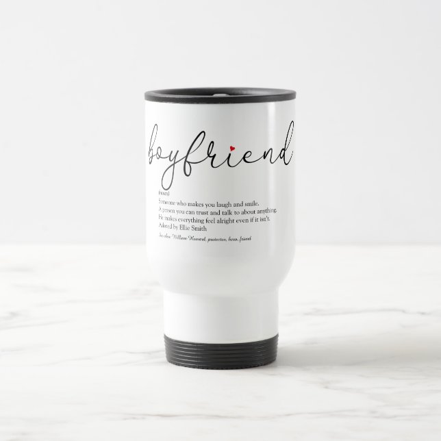 Script Freund Definition Liebe Herz Spaß Reisebecher (Mittel)