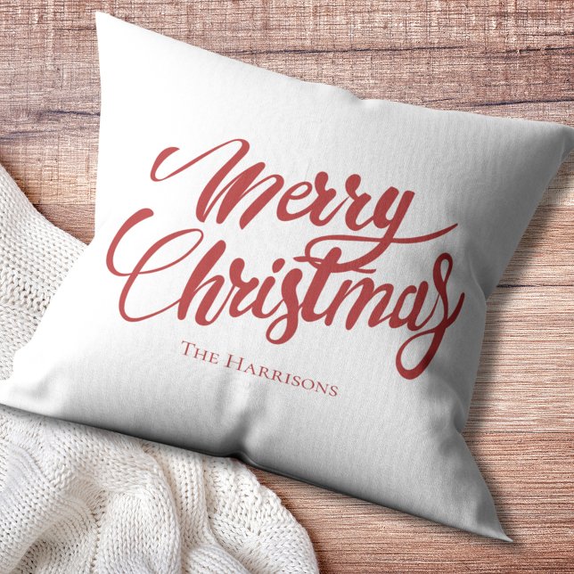 Script Frohe Weihnachten Familie Weihnachten Pillo Kissen (Script Merry Christmas Family Christmas Pillow
)