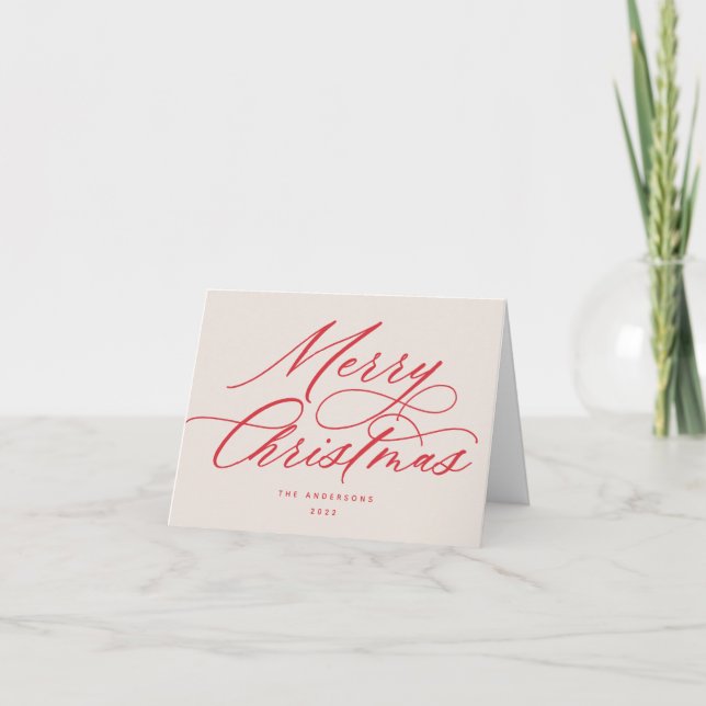 Script Frohe Weihnachten Red Blush (Vorderseite)