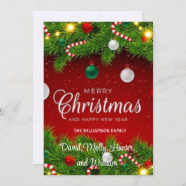 Script Frohe Weihnachts Red Holiday Card Einladung