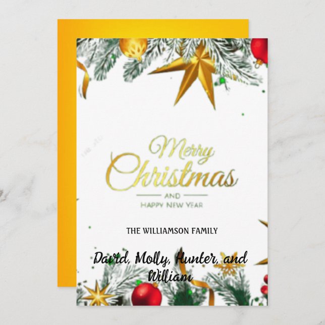 Script Frohe Weihnachts-Weihnachtskarte Feiertagskarte (Vorne/Hinten)