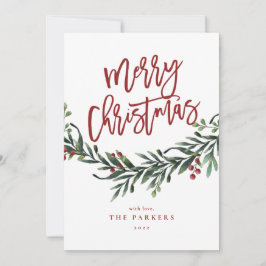 Script Frory Christmas Greenery Foto Feiertagskarte