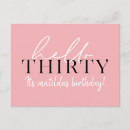 Script & geometrische 30. Geburtstag Postkarte