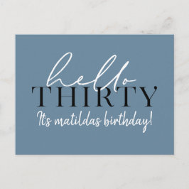 Script & geometrische 30. Geburtstag Postkarte