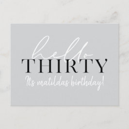 Script & geometrische 30. Geburtstag Postkarte