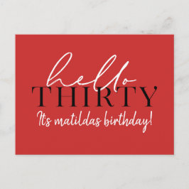 Script & geometrische 30. Geburtstag Postkarte