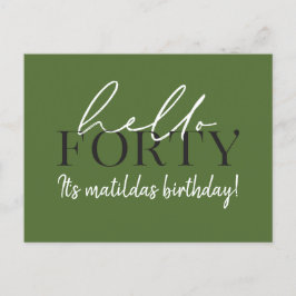 Script & geometrische 40. Geburtstagseinladung Einladungspostkarte