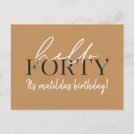 Script & geometrische 40. Geburtstagseinladung Einladungspostkarte