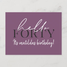 Script & geometrische 40. Geburtstagseinladung Einladungspostkarte