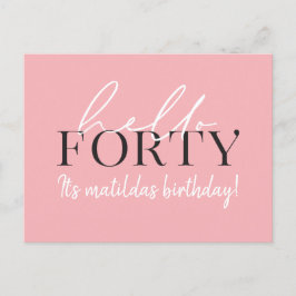 Script & geometrische 40. Geburtstagseinladung Einladungspostkarte