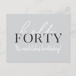 Script & geometrische 40. Geburtstagseinladung Einladungspostkarte
