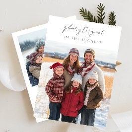 Script Glory to God Religious Christmas Foto Card Einladung