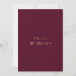Script Gold Burgundy Bridesmaid Vorschlagskarte Save The Date