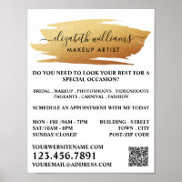 Script Gold Foil Pinselstrich Makeup Artist