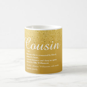 Script Gold Glitzer Best Ever Cousin Definition Kaffeetasse