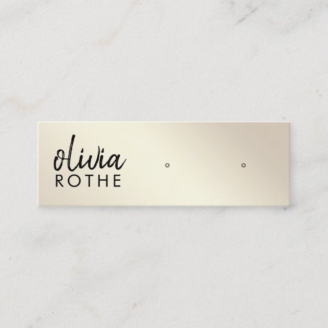 Script Gold Gradient Study Earring Mini Visitenkarte (Vorderseite)
