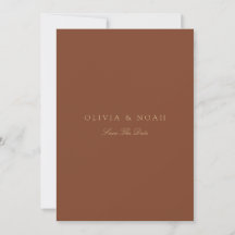 Script Gold & Terracotta Save the Date Card