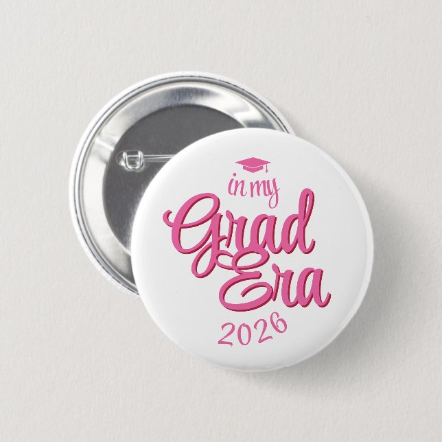 Script Grad Era Custom Year Graduation Button (Vorne & Hinten)