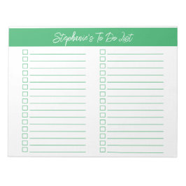 Script Green 8.5x11 Two Column Checklist Notizblock