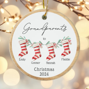 Script Großeltern zu Weihnachten Strümpfe Keramik Ornament