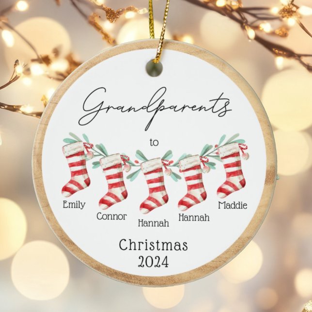 Script Großeltern zu Weihnachten Strümpfe Keramik Ornament (Von Creator hochgeladen)