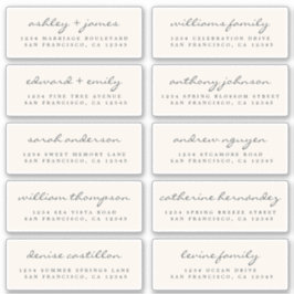 Script Guest Address Labels ORDER 6" oder 8" Blatt