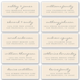 Script Guest Address Labels ORDER 6" oder 8" Blatt