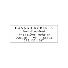 Script Hair Makeup Name Return Address Phone Permastempel