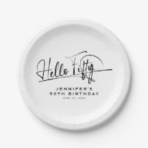 Script Hallo Fünfzig Minimalistischer 50. Geburtst