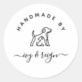 Script Handmade by Custom logo Runder Aufkleber