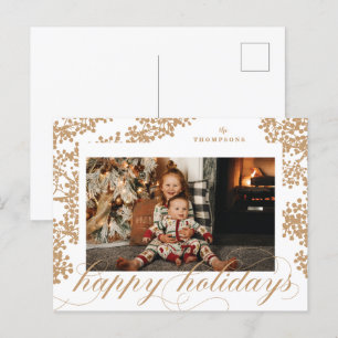 Script Happy Holidays Foliage Foto Postkarte