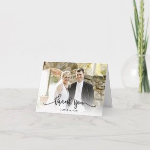 Script-Hochzeit Persönliches Foto Vielen Dank Hinw Dankeskarte