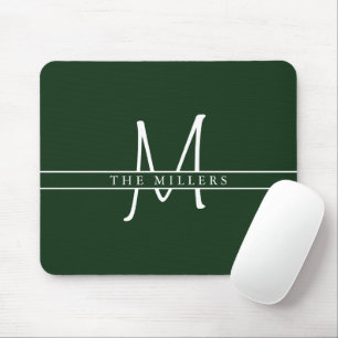 Script Initial Split Monogram, Personalisiert Gree Mousepad