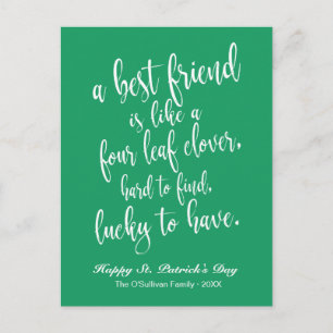 Script Irish Friendship Proverb St. Patrick's Day Postkarte