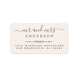 Script Ivory Wedding Rücksendeadresse Adressaufkleber
